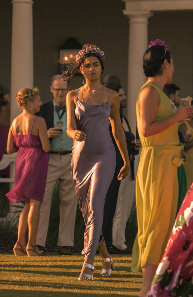 Kiara's Purple Silk Dress on Outer Banks