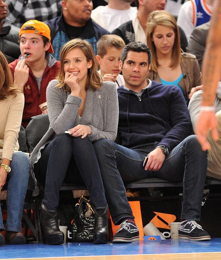 Jessica and Cash watched the New York Knicks take on the Cleveland Cavaliers in NYC in March 2011.