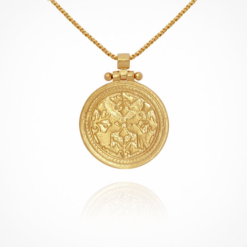 Temple Of The Sun Peacock Necklace Gold