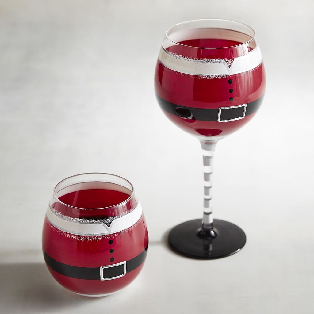 Santa Belt Painted Stemware ($7-$8, originally $9-$10)