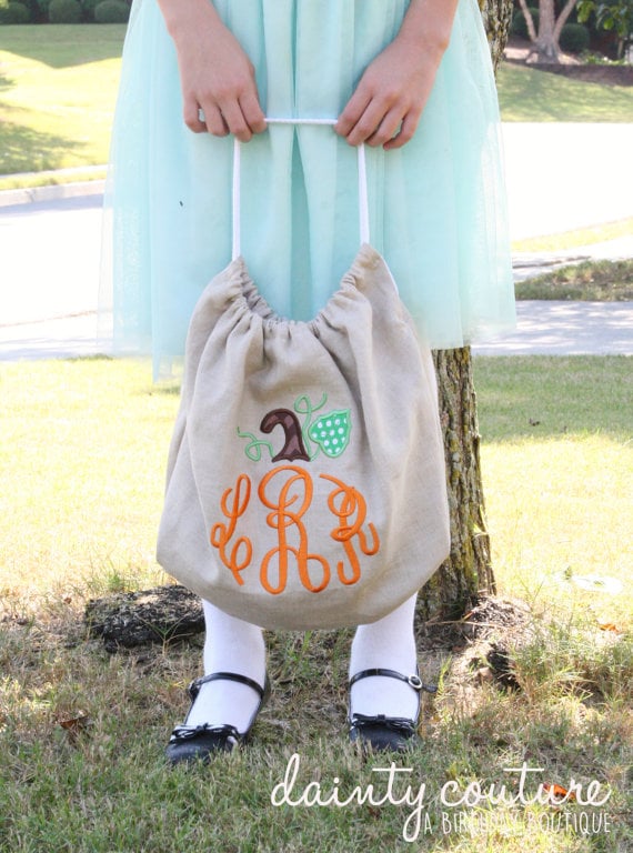 Monogrammed Pumpkin Tote