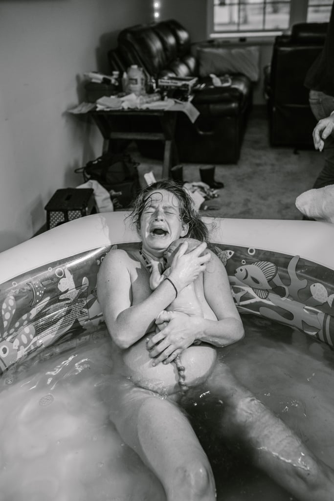 Mom Breastfeeding During Childbirth