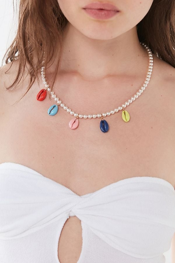 Venessa Arizaga Rainbow Shell Pearl Necklace