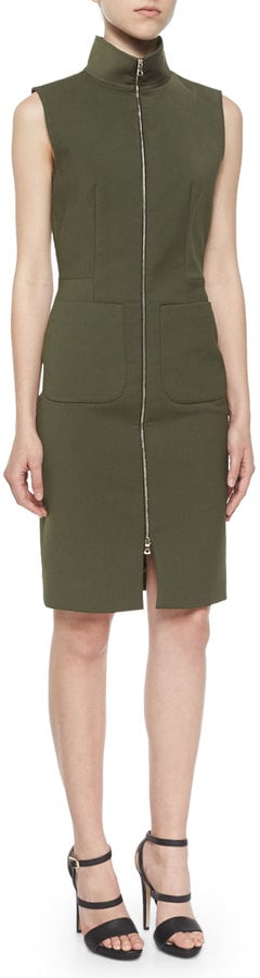 L'Agence Mock-Neck Front-Zip Dress  ($495)