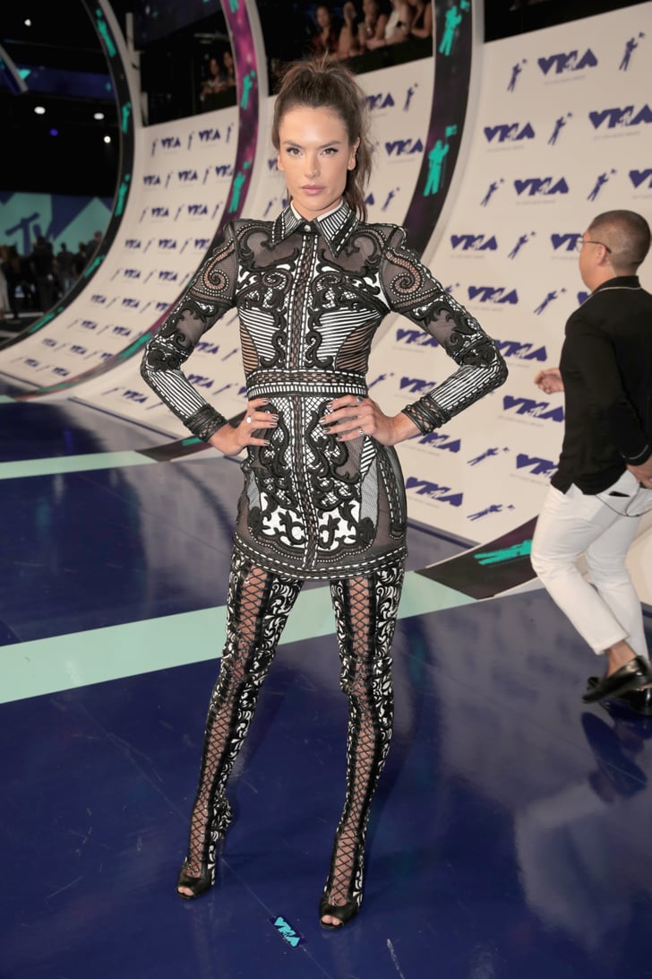 Alessandra Ambrosio's Legging Boots at the MTV VMAs 2017 | POPSUGAR ...