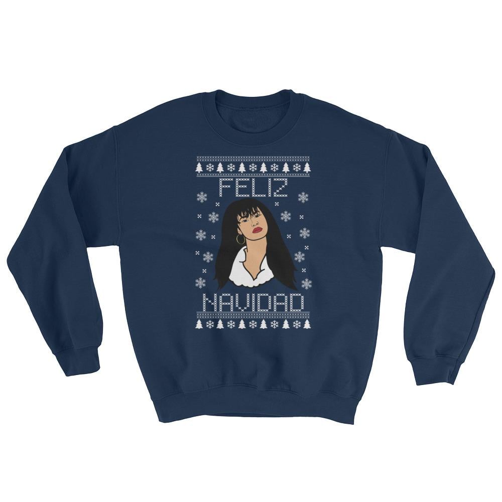 Queen Feliz Navidad Christmas Sweater in Navy