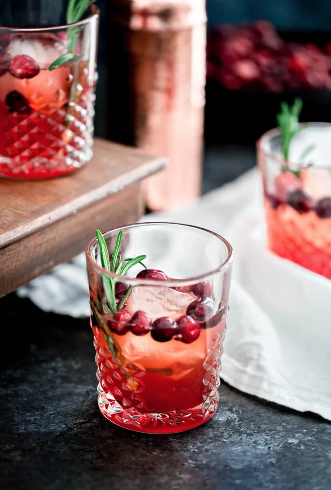 Cranberry Rosemary Shrub Cocktail