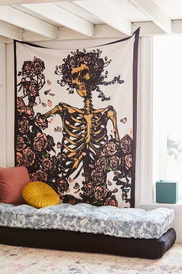 Grateful Dead Skeleton N' Roses Tapestry