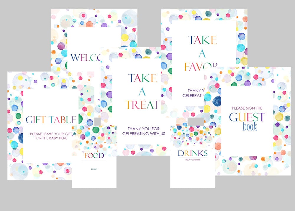 Rainbow Baby Shower Signs Bright And Cheery Rainbow Baby Shower
