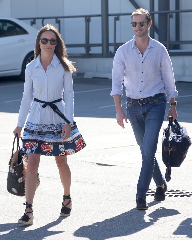 Pippa Middleton Was Seen at Perth Airport Wearing a Maje Dress