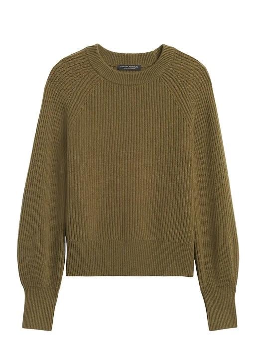 Cashmere Blouson-Sleeve Sweater