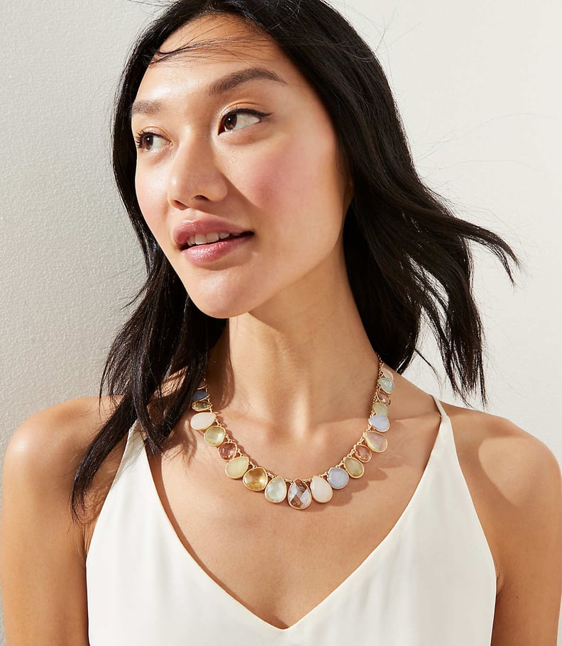 Loft Multicolored Teardrop Statement Necklace