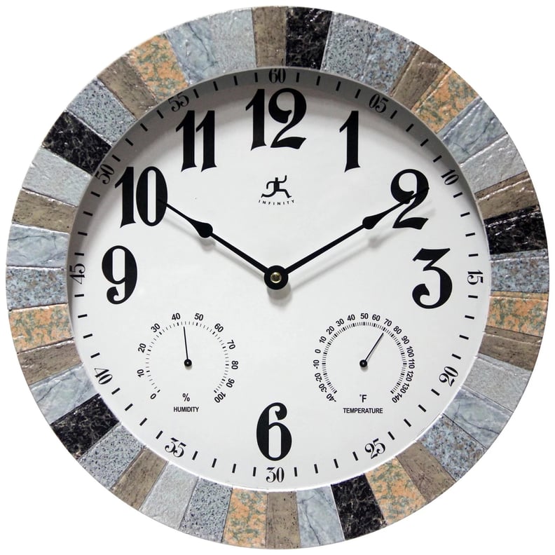 Infinity Instruments Indoor or Outdoor Round Wall Clock