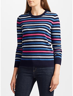 Collection WEEKEND by John Lewis Fine Stripe Cashmere Jumper