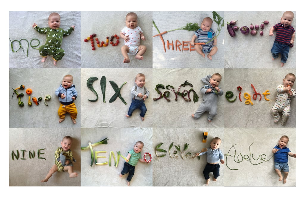 Baby's Monthly Veggie Photo Series