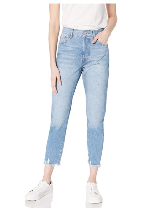 The Drop Audrey Slim High-Rise Straight Fit Button-Fly Jean