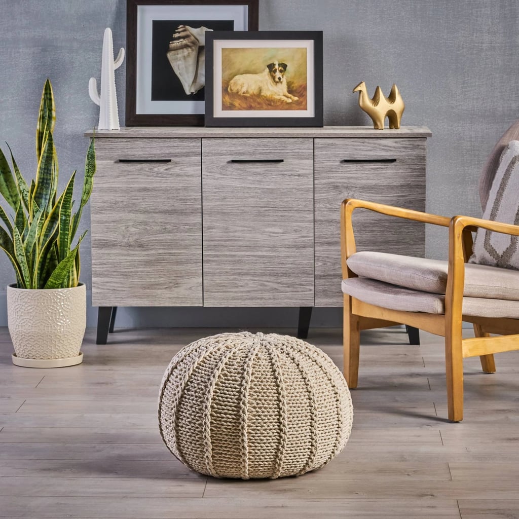 Christopher Knight Home Corisande Knitted Cotton Pouf