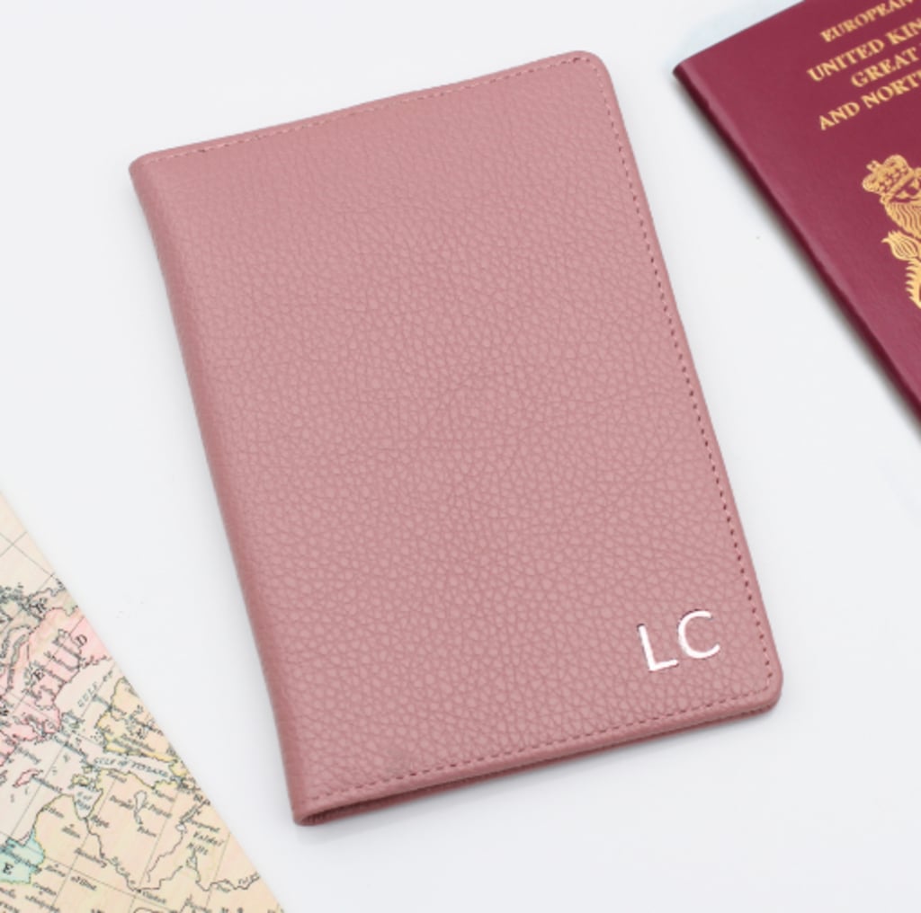 Hurley Burley Luxury Leather Embossed Initial Passport Holder