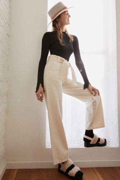 BDG High + Wide Tie Belt Jeans