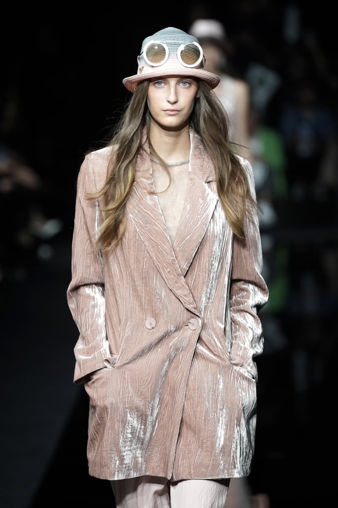 Sunglasses and a Hat on the Emporio Armani Runway at Milan Fashion Week