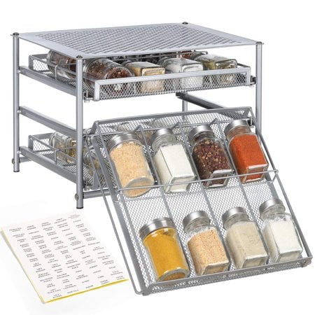 Spice Rack 3 Tier 24-Bottle Spice Drawer Organiser