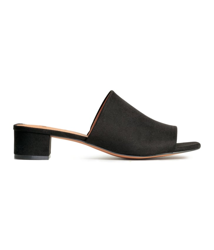 H&M Mules With Block Heel ($30) | Spring Mules Trend | POPSUGAR Fashion ...