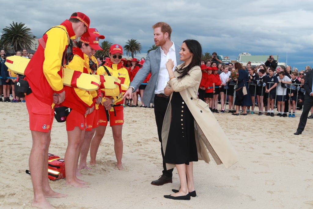 Meghan Markle Black Club Monaco Dress on the Beach 2018