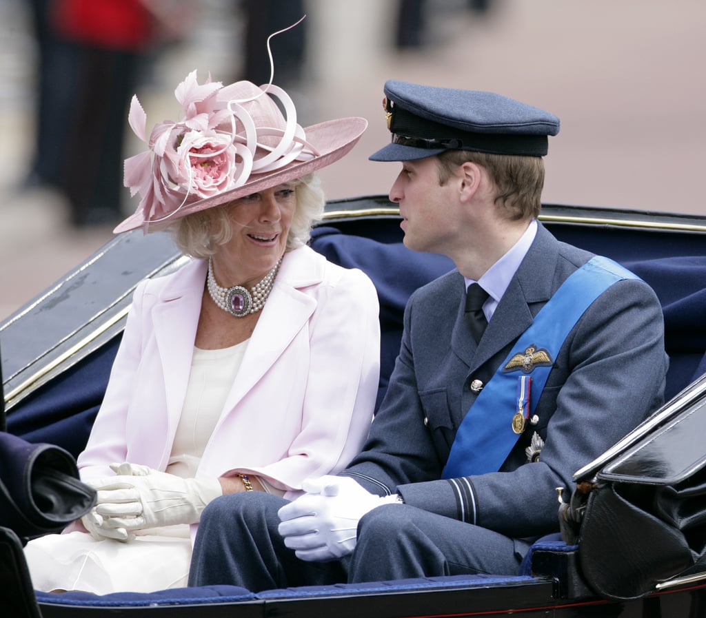 Camilla and William chatted as they rode in a carriage during the Trooping the Colour parade in June 2010.