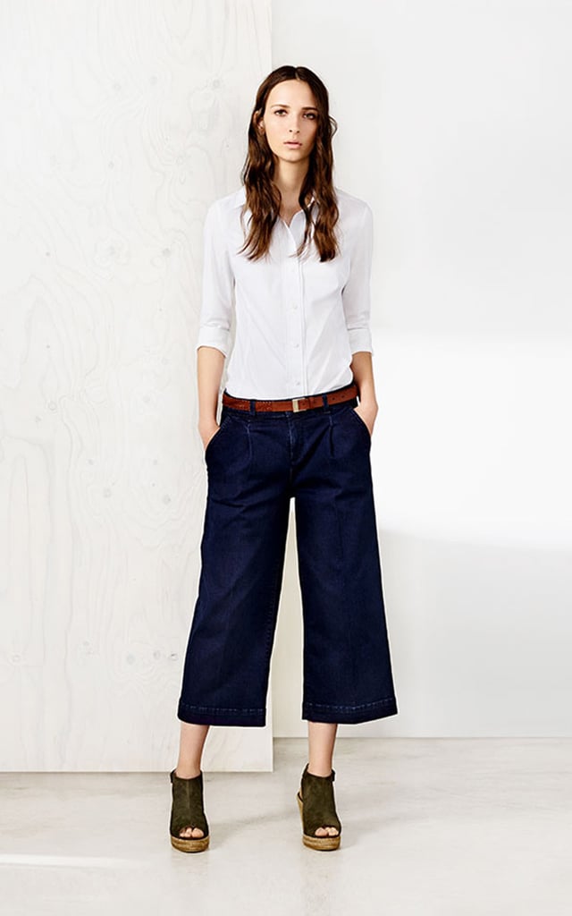 I've been slow to embrace the culottes trend, but a denim pair that'll work well with my suede knee-high boots and a peasant blouse is the perfect way to channel the '70s this Fall. I'm feeling a dark indigo shade and a silhouette with structure like this Karen Millen pair ($110) to best flatter my legs.
— Sarah Wasilak, assistant editor