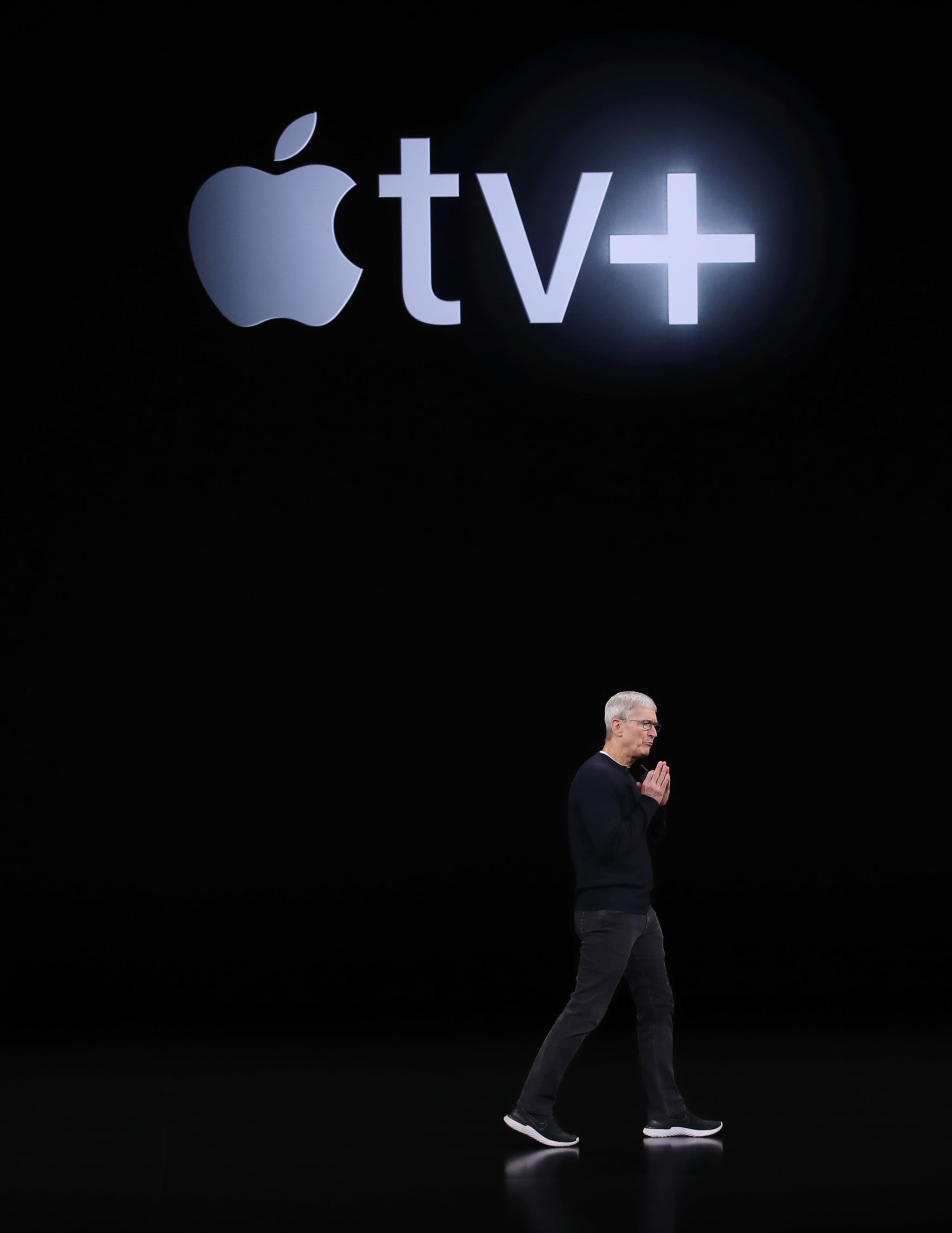 CUPERTINO, CALIFORNIA - SEPTEMBER 10: Apple CEO Tim Cook delivers the keynote address during a special event on September 10, 2019 in the Steve Jobs Theater on Apple's Cupertino, California campus. Apple unveiled new products during the event.  (Photo by Justin Sullivan/Getty Images)