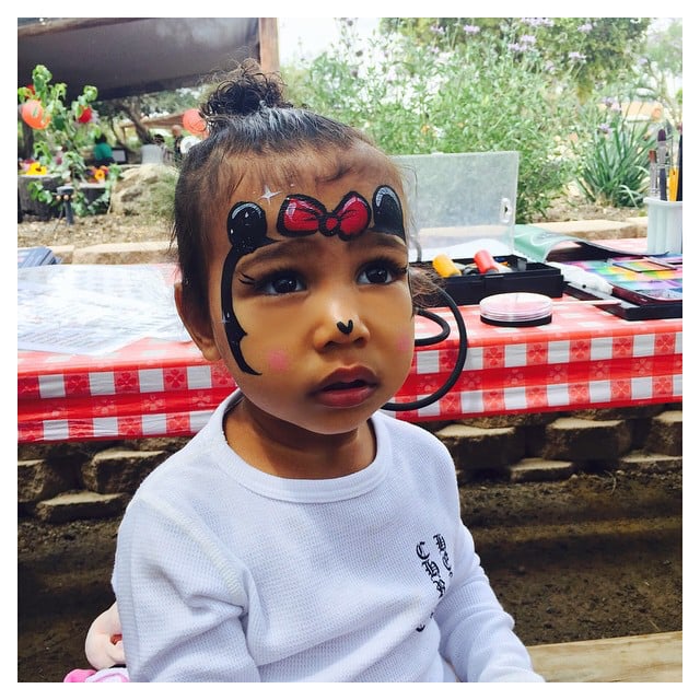 North had her face painted like Minnie Mouse's.