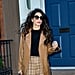 Amal Clooney Brown Patent Leather Coat