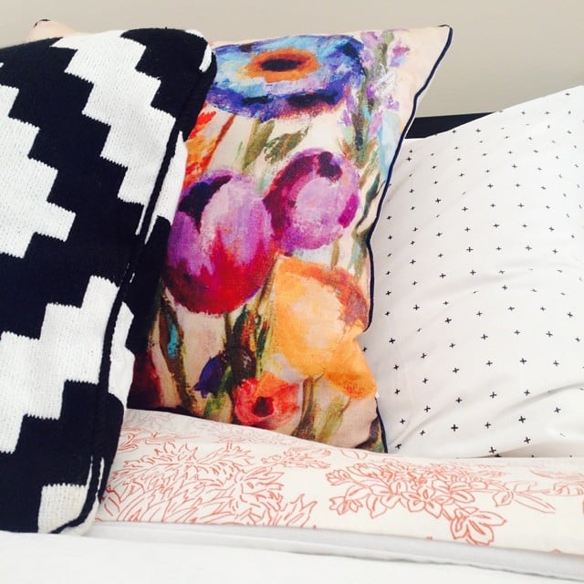 The find this bright, floral pillow. HomeGoods Decor POPSUGAR Home