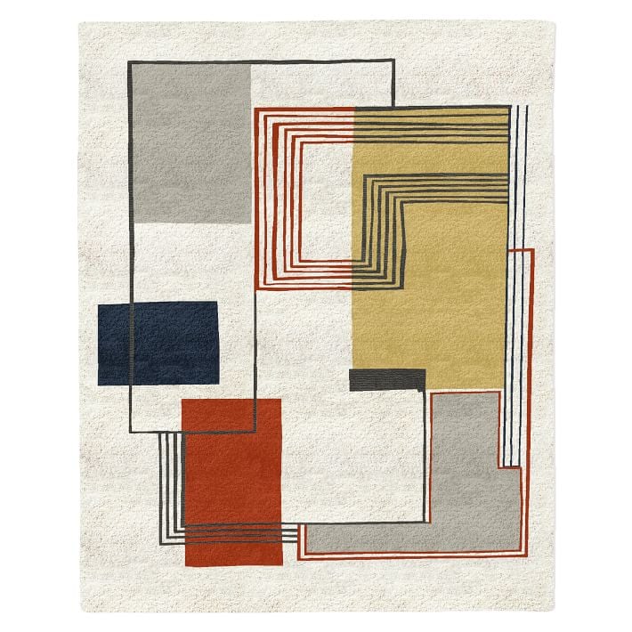 Abstract Lines Wool Rug