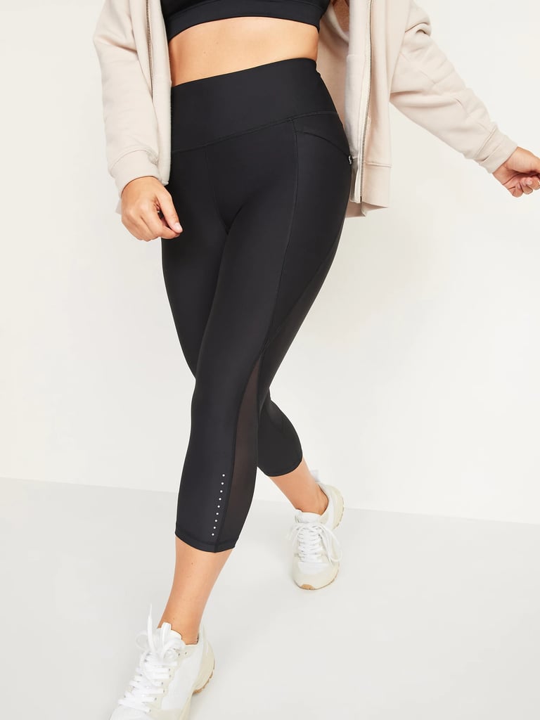 Old Navy High-Waisted PowerSoft Run Crop Leggings in Black Jack