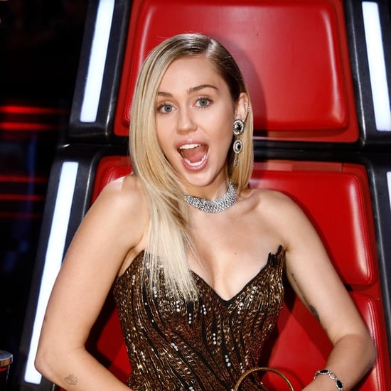 Miley Cyrus Gold Sequin Dress on The Voice