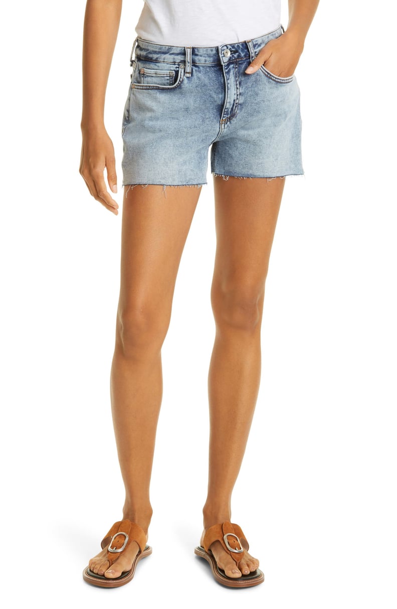 Rag & Bone Dre Low Rise Frayed Denim Cutoff Shorts