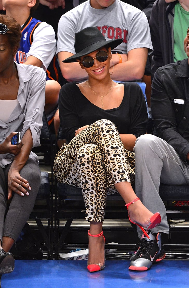 Beyoncé showed off fierce sideline style in April 2012, wearing a ...