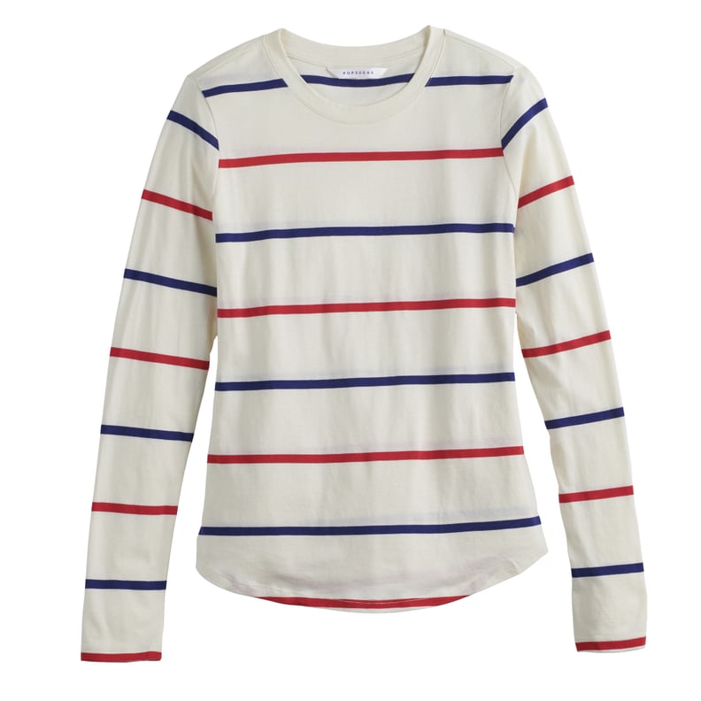 Printed Long Sleeve Tee in Pristine Weekender Stripe