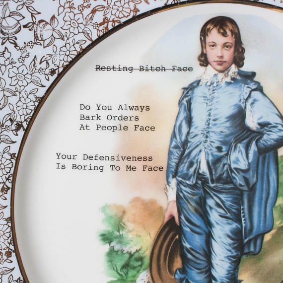 "Your Defensiveness Is Boring To Me Face" plate