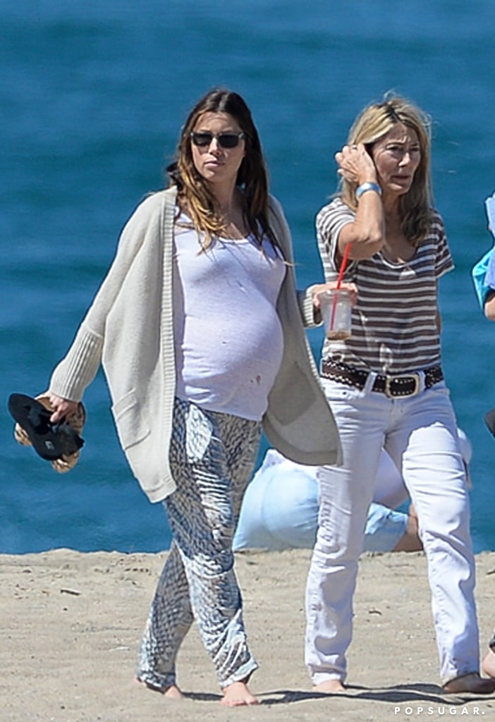 Pregnant Jessica Biel on the Beach Pictures