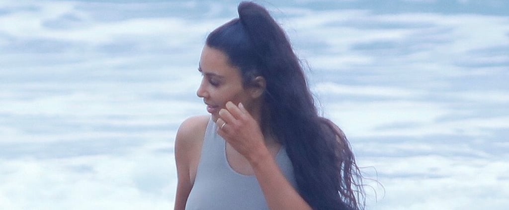 Kim Kardashian Makes the Beach Even Hotter in a Gray Bikini — See All the Pics