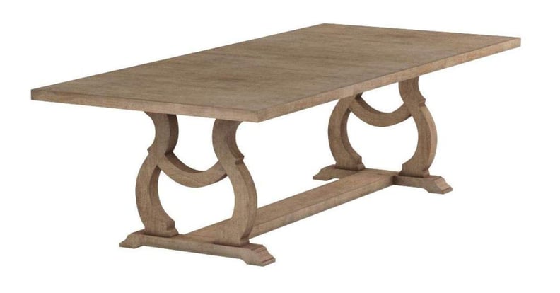 Glen Cove Dining Table With Trestle Barley Brown
