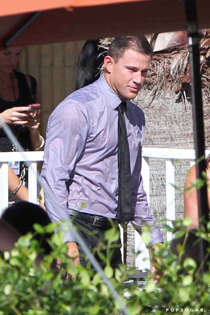 Tatum showed up another day wearing a soaking wet shirt. This has to be a stripping thing, and I like it.