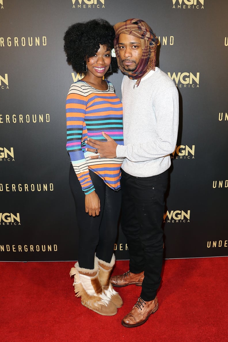 Xosha Roquemore and LaKeith Stanfield in 2017