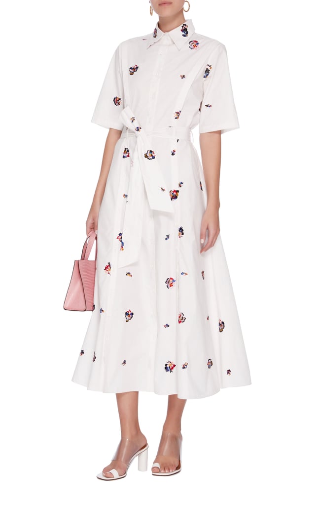 Prabal Gurung M'O Exclusive Short Sleeve Embroidered Shirt Dress