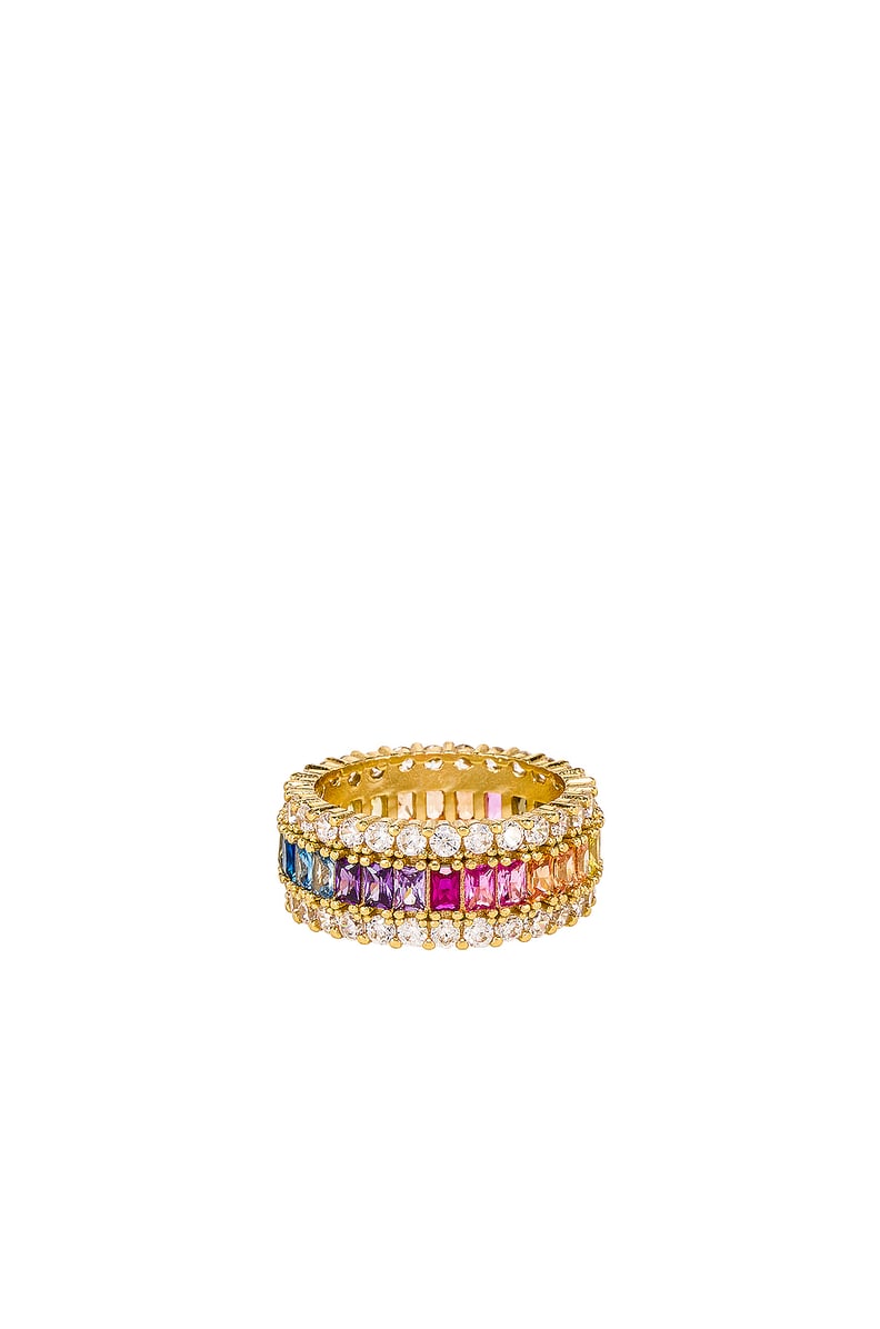 A Multicolored Ring: The M Jewelers NY Three Row Rainbow Ring