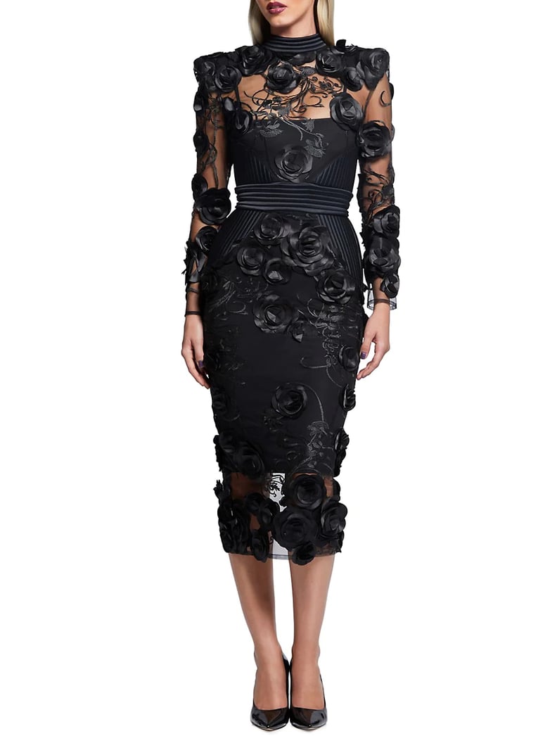 ZHIVAGO Battle Lines Floral-Embellished Vendetta Dress