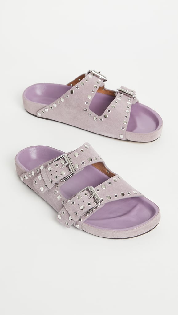 isabel marant lennyo grommet suede slides
