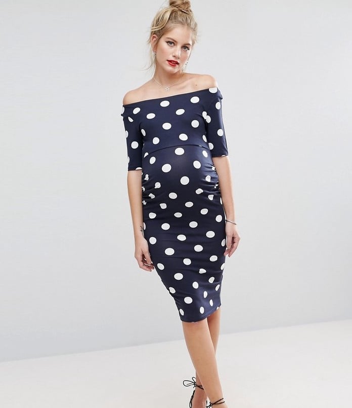 Bardot Dress With Half Sleeve in Spot